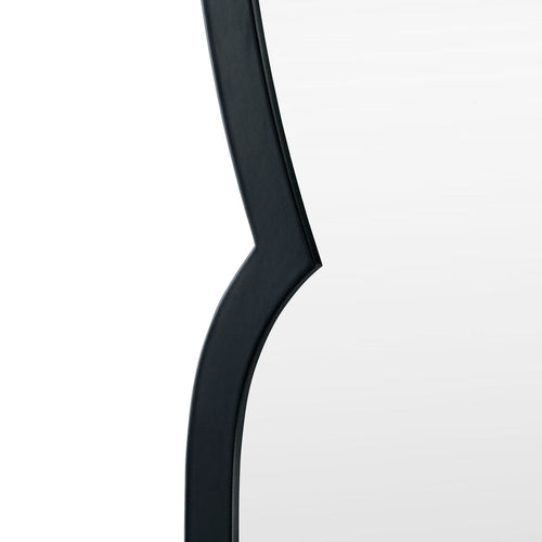 Aisa Wall Mirror | Architectural Shaped Scallop Edge | Black Metal | 36x48