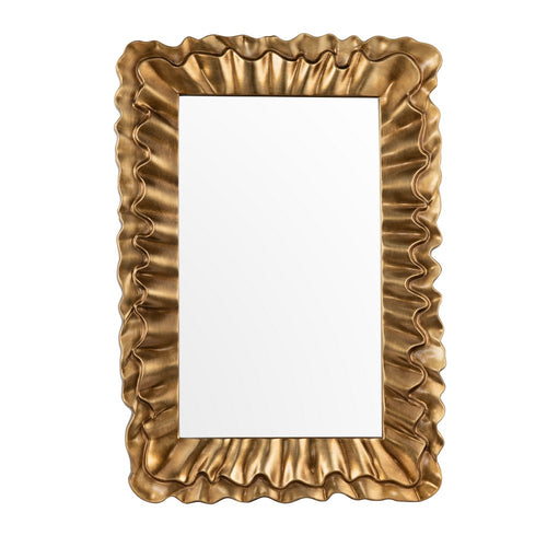Crestview Gia Wall Mirror | 28x40" Rippled Portrait Gold Frame