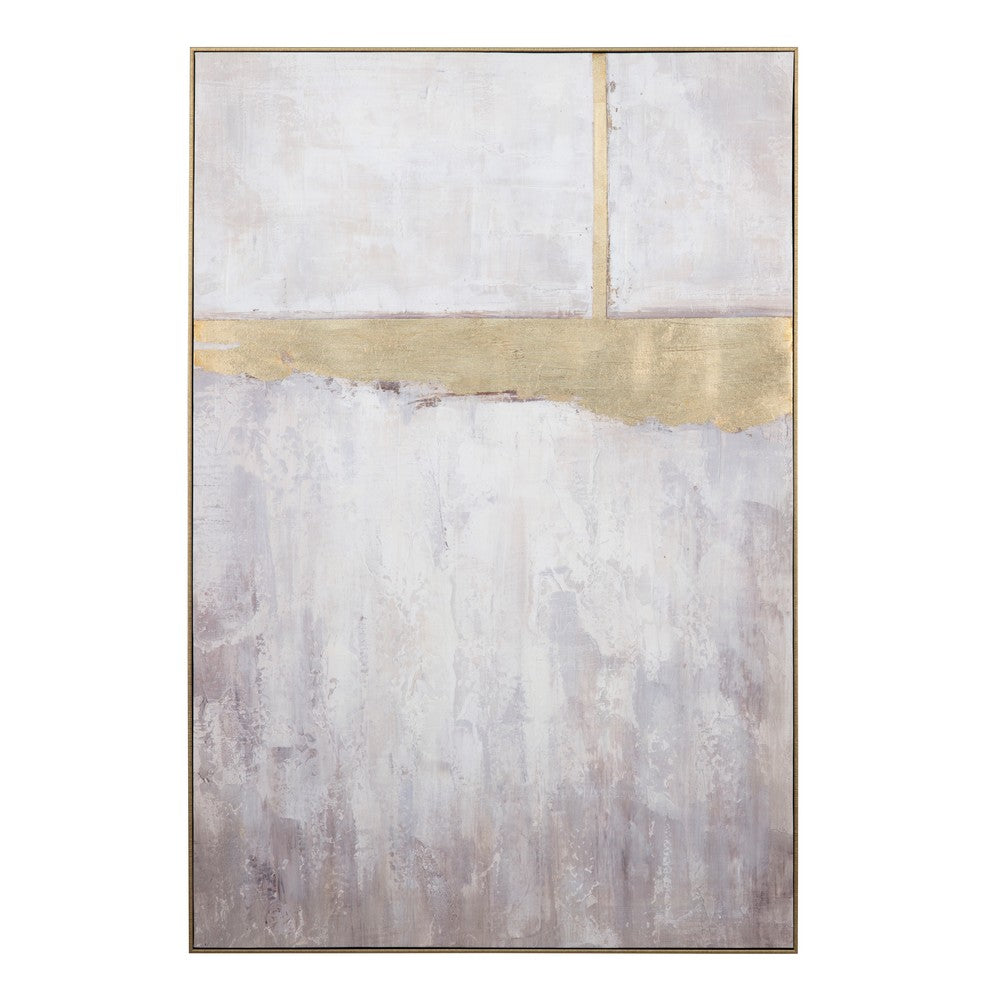 Crestview Landscape Wall Art | Gray & White | Gold Foil Accents | 40 x 60