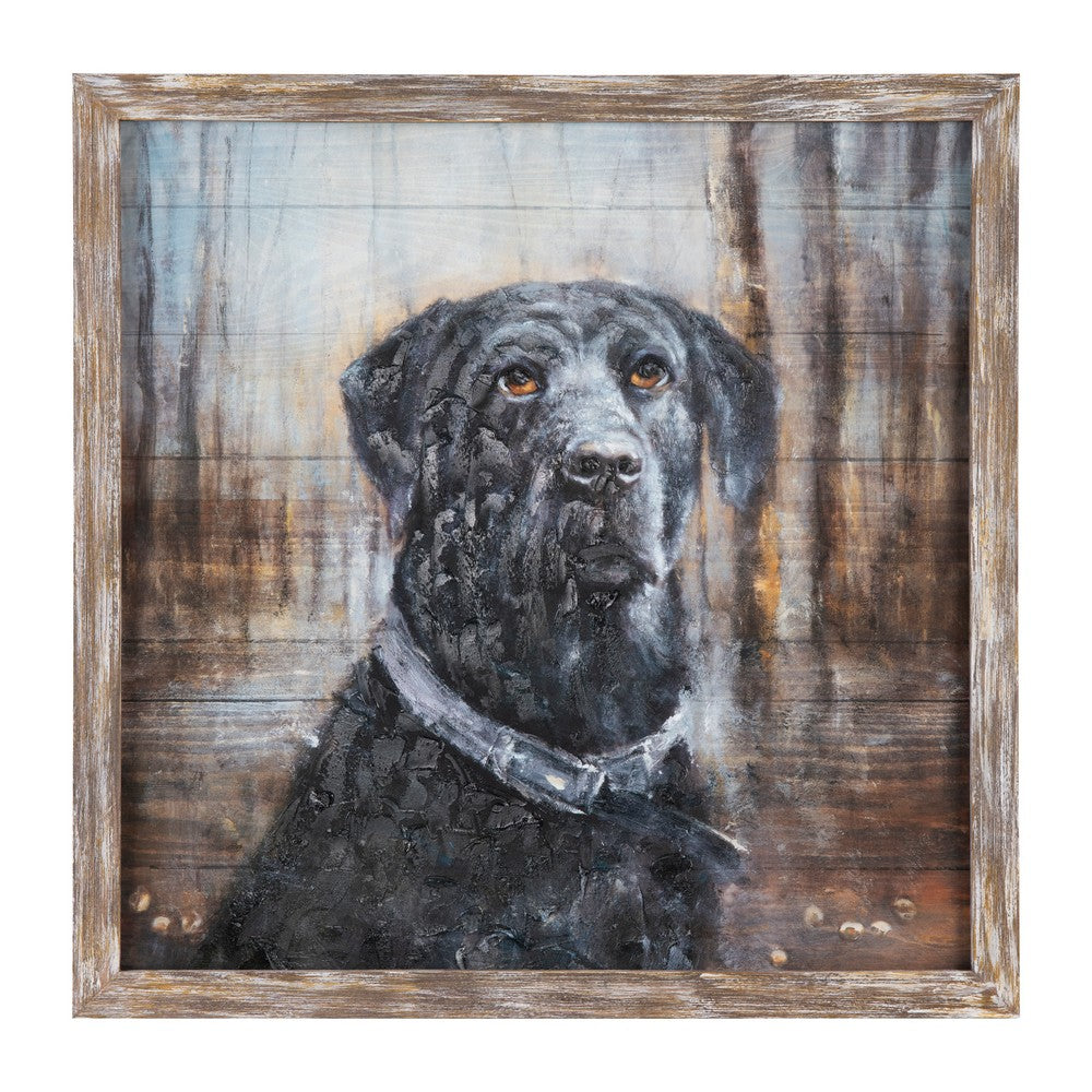 Crestview Framed Wall Art| Black Labrador Dog, Mans Best Friend | 30"