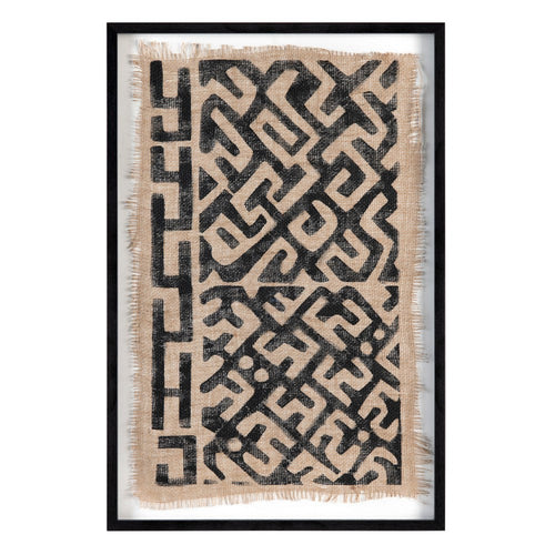 Crestview Tribal Shadow Box Wall Art with Burlap Backing | 24 x 36 Framed