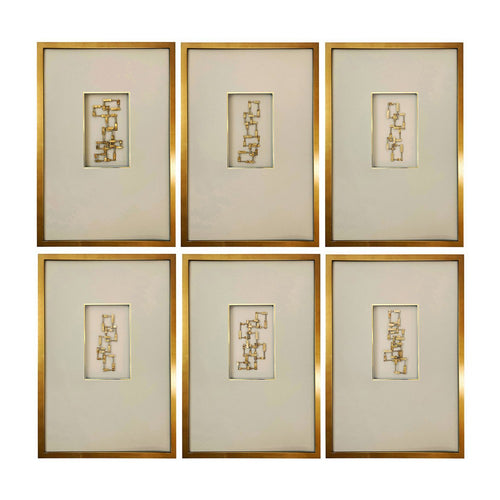 Crestview Wall Decor Set of 6 | 16x24 Frames | Gold Metal Centrepiece