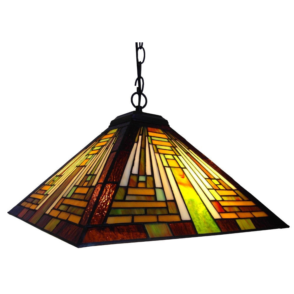 CHLOE Lighting Tiffany-style 2 Light Mission Hanging Pendant Fixture 16" Shade