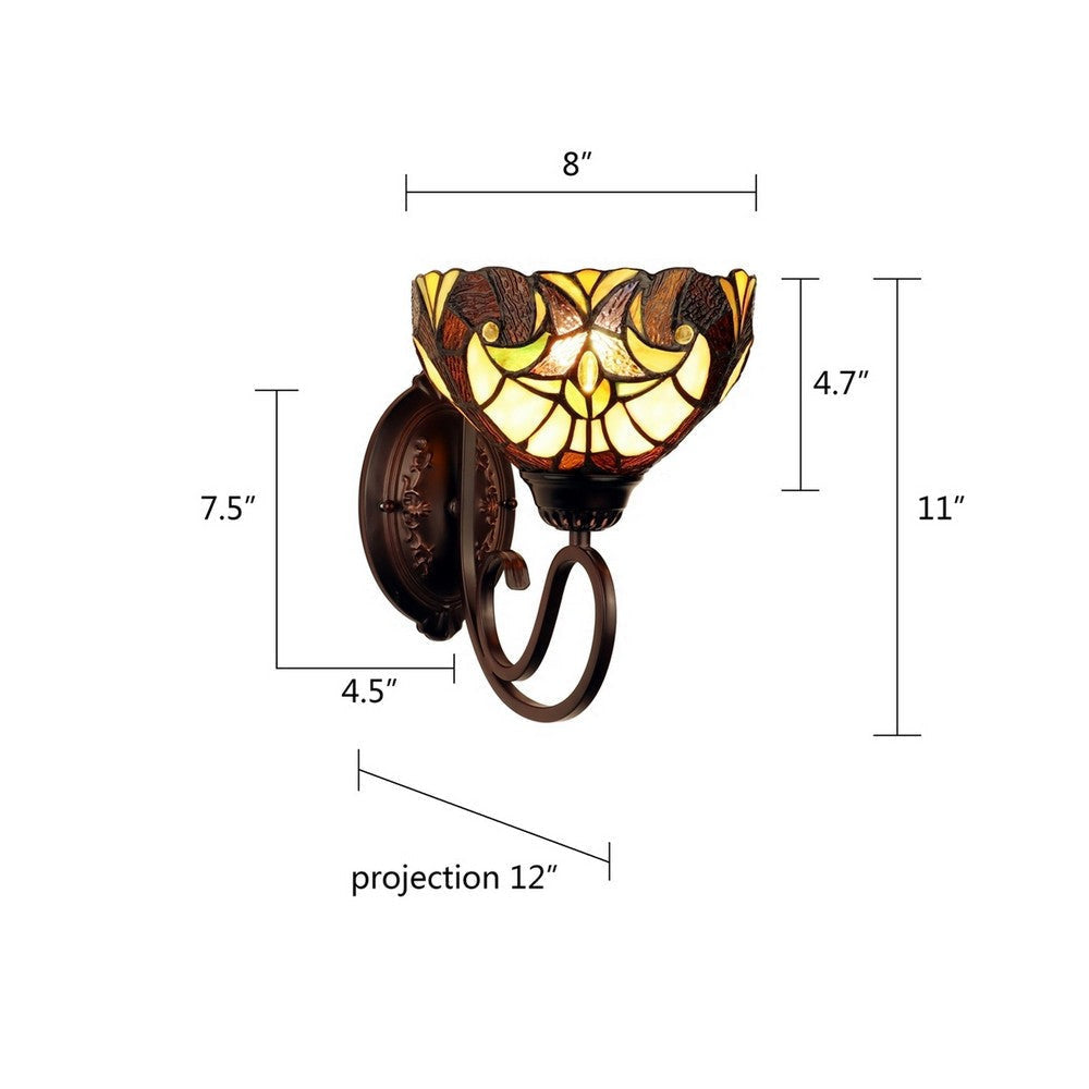 CHLOE Lighting LIAISON Victorian-Style 1-Light Antique Dark Bronze Finish Wall Sconce 8’’ Shade CHL-CH18780VI08-WS1
