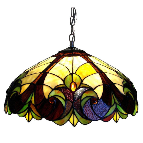 CHLOE Lighting LIAISON Tiffany-style 2 Light Victorian Ceiling Pendent 18"Shade