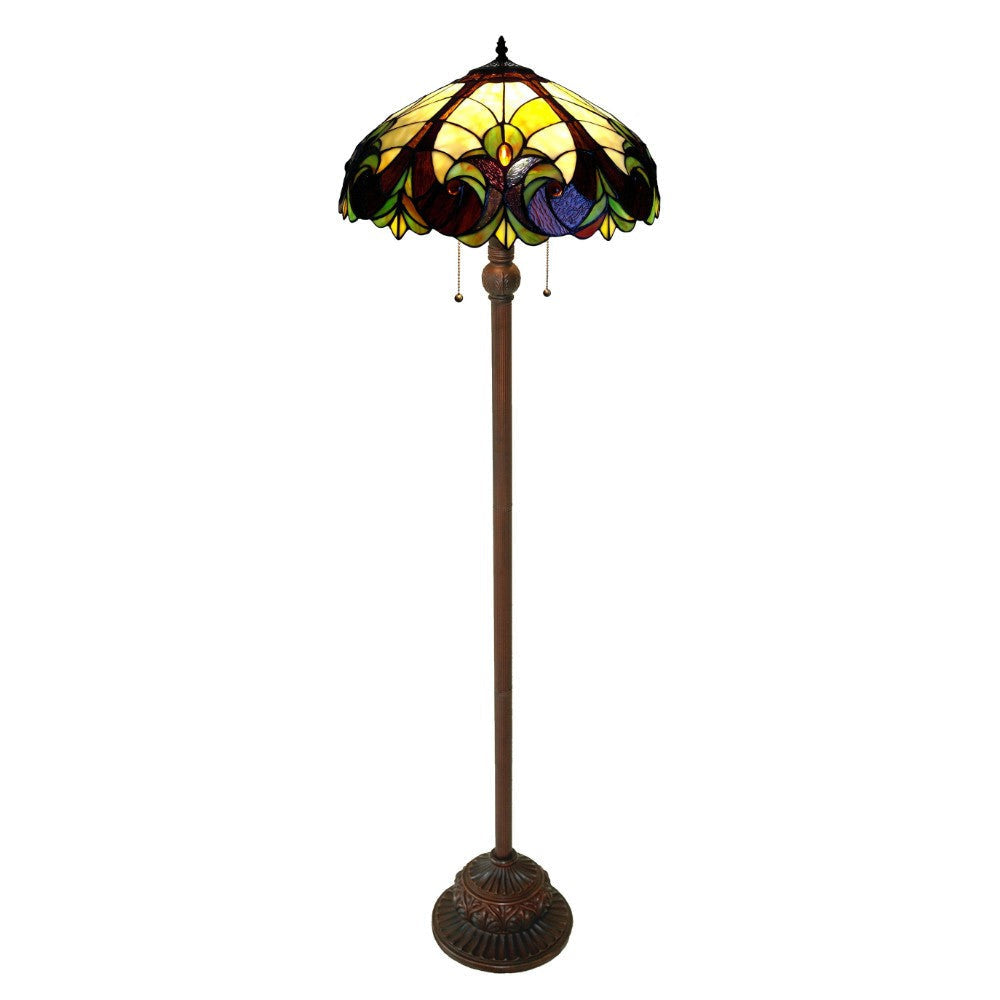 CHLOE Lighting LIAISON Tiffany-style 2 Light Victorian Floor Lamp 18" Shade