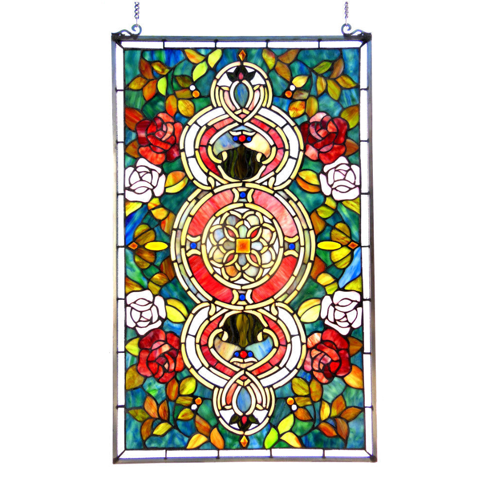 CHLOE Lighting EUREKA SONARATiffany-glass Victorian Window Panel 20x32