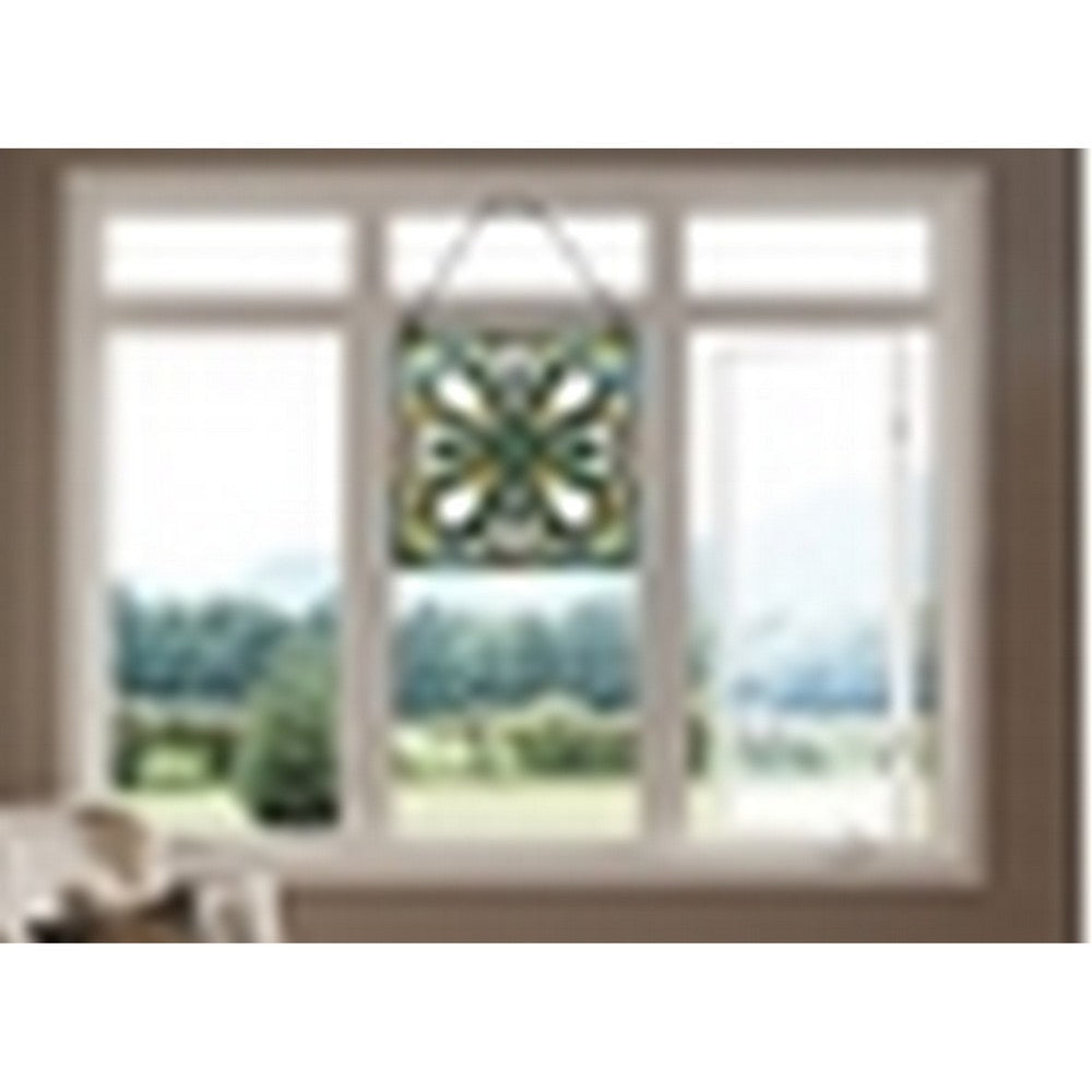 CHLOE Lighting ARCHIE Mission-Style Stained Glass Window Panel 20’’ Wide CHL-CH1P450VM20-SQR