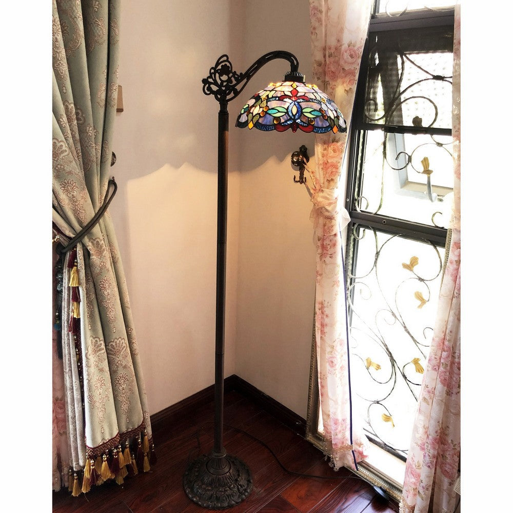 Chloe Lighting Vivian Tiffany-Style Victorian Stained Glass Reading Floor Lamp 60’’ Height CHL-CH1T153BV13-RF1