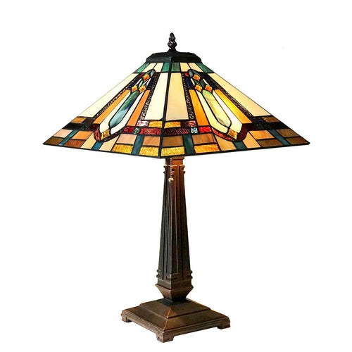 Chloe Lighting Archie Tiffany-Style Mission Stained Glass Table Lamp 24" Height