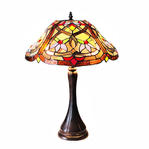 Chloe Lighting Yasmin Tiffany-Style Victorian Stained Glass Table Lamp 22" Height