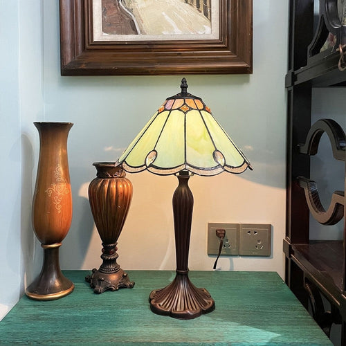 CHLOE Lighting REMY Victorian-Style 1-Light Antique Dark Bronze Finish Stained Glass Window Panel 12" Wide