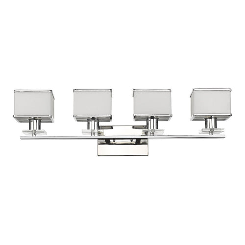 TRILLUMINATE Contemporary 4 Light Chrome Finish Bath Vanity Wall Fixture