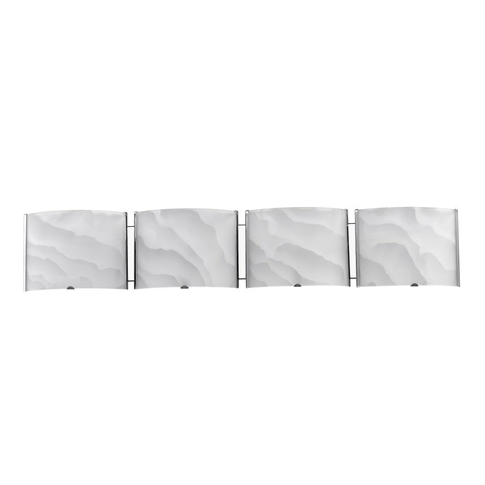 AMPERE Transitional 4 Light Chrome Metallic Bath Vanity Wall Fixture