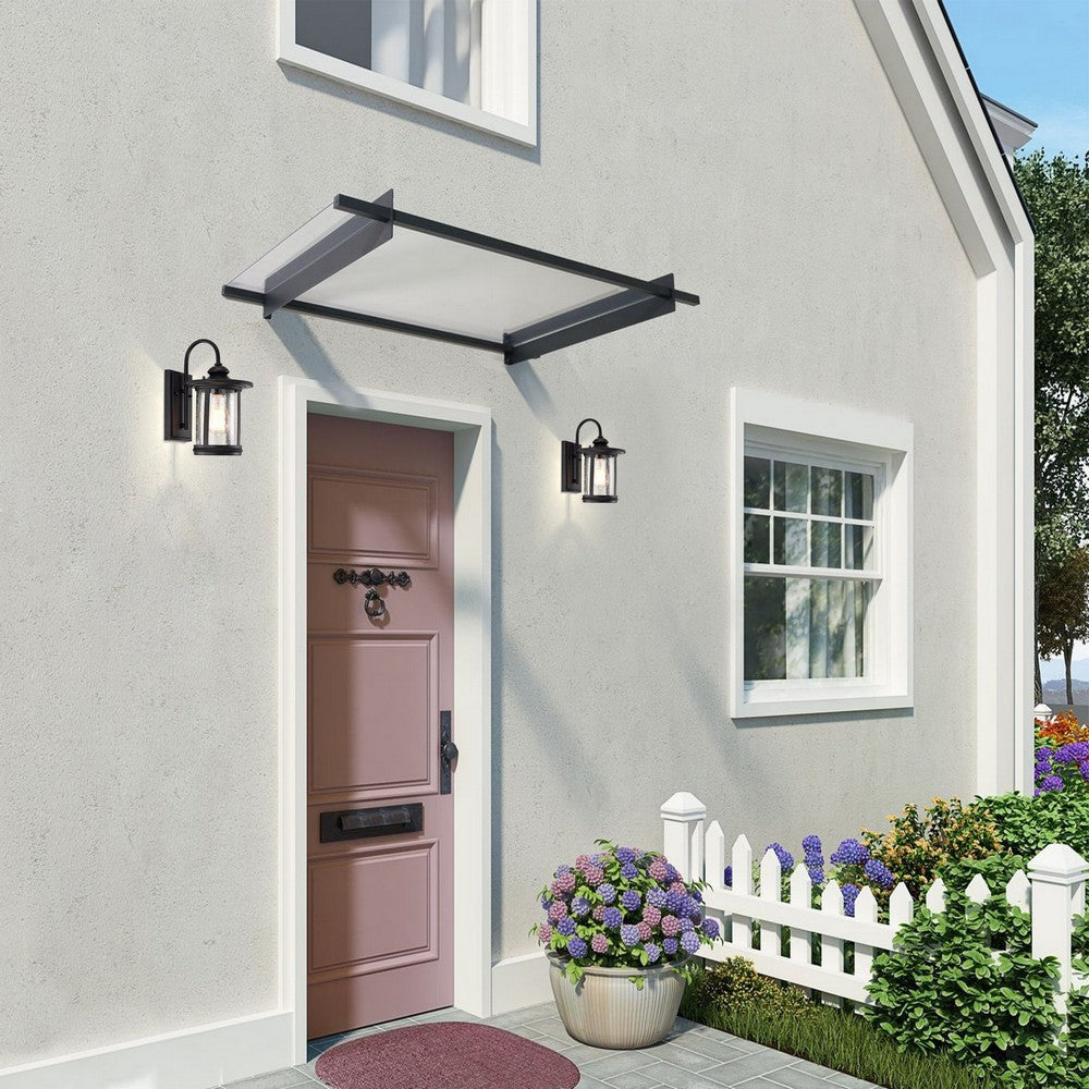 Chloe Lighting Cole Transitional 1 Light Textured Black Outdoor Wall Sconce 12’’ Height CHL-CH22026BK13-OD1