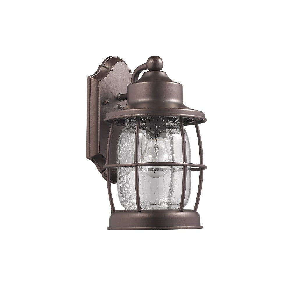LUCAN Transitional 1 Light Rubbed Bronze Outdoor Wall Sconce 12" Height