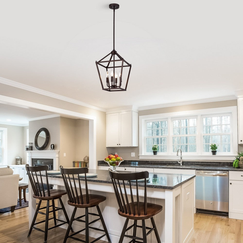 Ironclad Industrial 4 Light Oil Rubbed Bronze Inverted Pendant Ceiling Fixture 12’’ Wide CHL-CH2D010RB12-UP4