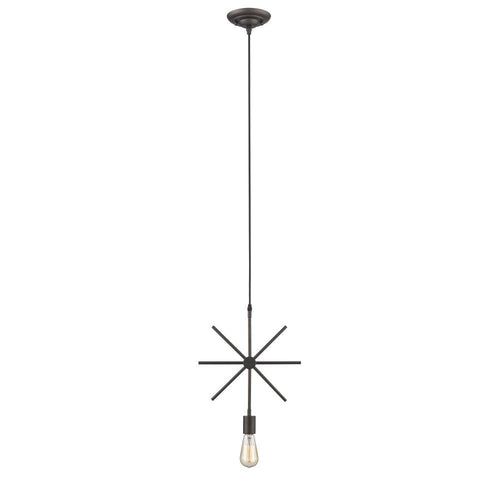 IRONCLAD Industrial-style 1 Light Rubbed Bronze Ceiling Mini Pendant 13" Wide