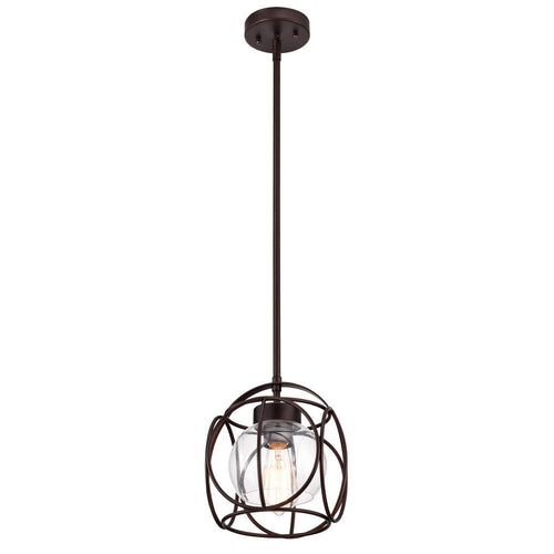 Chloe Lighting Rylee Transitional 1 Light Oil Rubbed Bronze Mini Pendant Ceiling Fixture 10" Wide