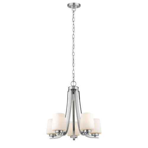 CHLOE Lighting OLIVIA Contemporary 5 Light Brushed Nickel Mini Chandelier 22" Wide