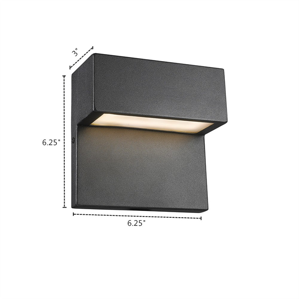 Lighting CAMPBELL Contemporary LED Light Textured Black Outdoor Wall Sconce 6’’ Tall CHL-CH2R902BK06-ODL