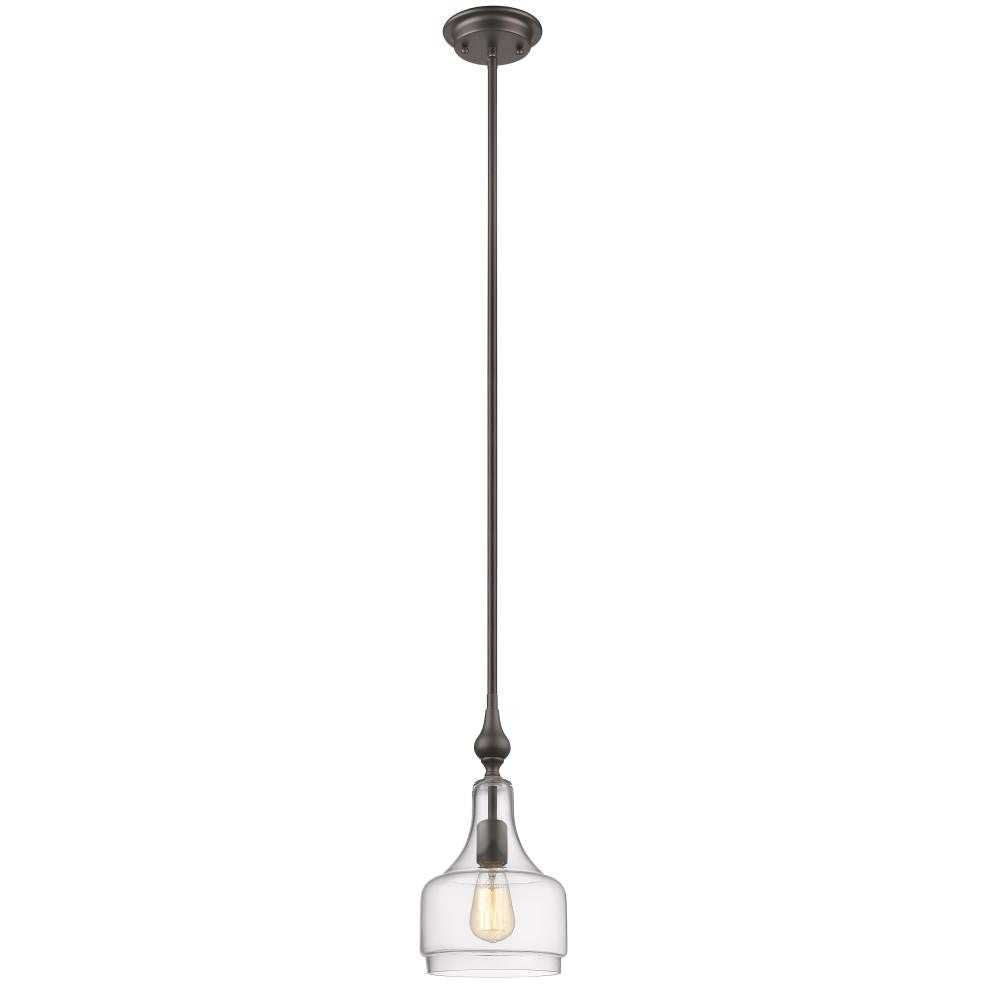 CHLOE Lighting LAYLA Transitional 1 Light Rubbed Bronze Ceiling Mini Pendant 8" Wide