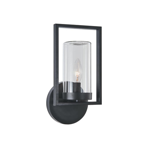 MATTHEW Transitional 1 Light Textured Black Outdoor/Indoor Wall Sconce 13" Tall