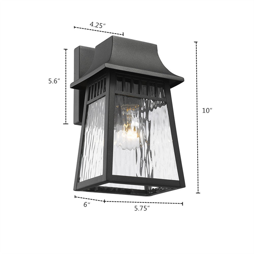 Lighting GRANT Transitional 1 Light Textured Black Outdoor Wall Sconce 10’’ Tall CHL-CH2S093BK10-OD1