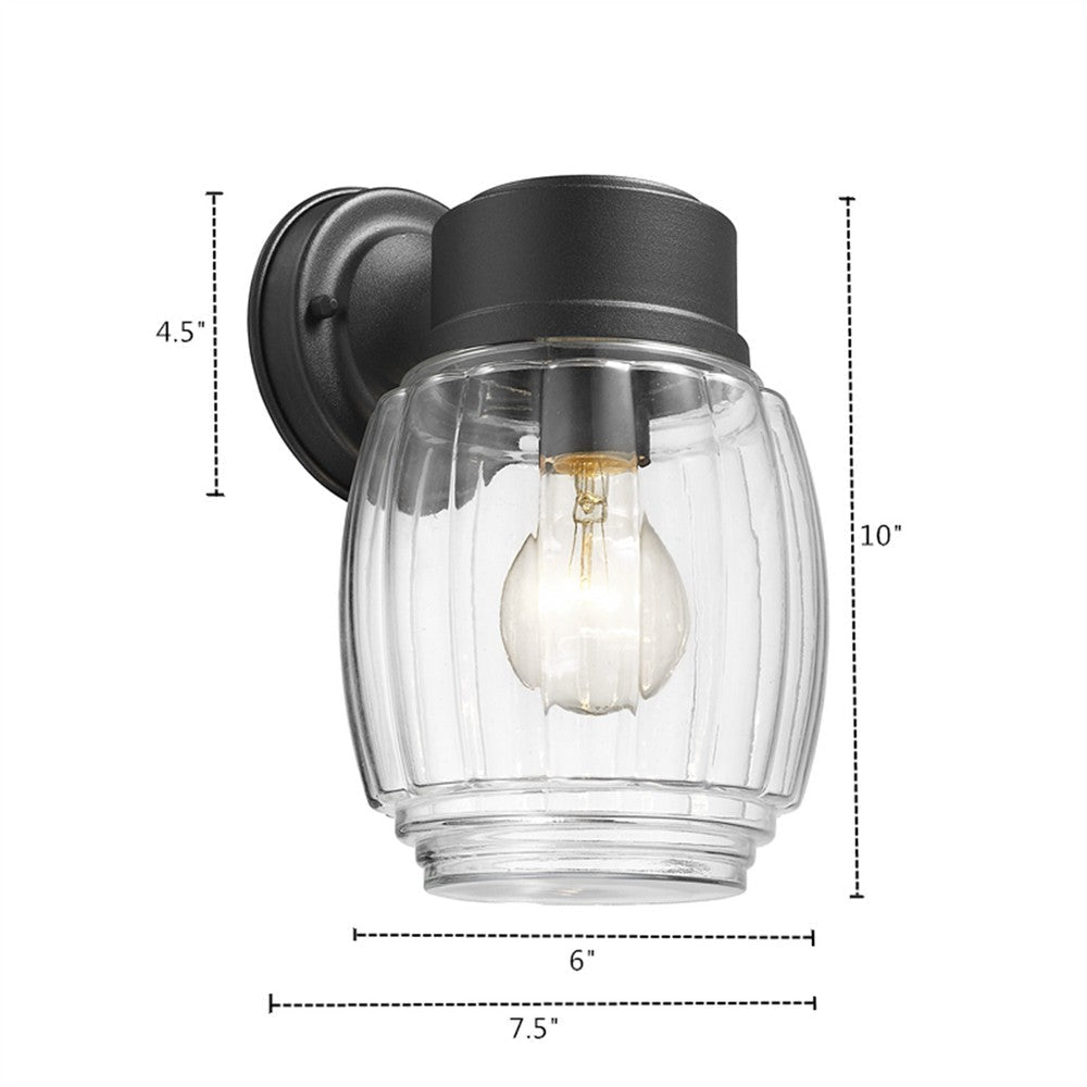 Lighting HOLDEN Transitional 1 Light Textured Black Outdoor Wall Sconce 10’’ Tall CHL-CH2S095BK10-OD1