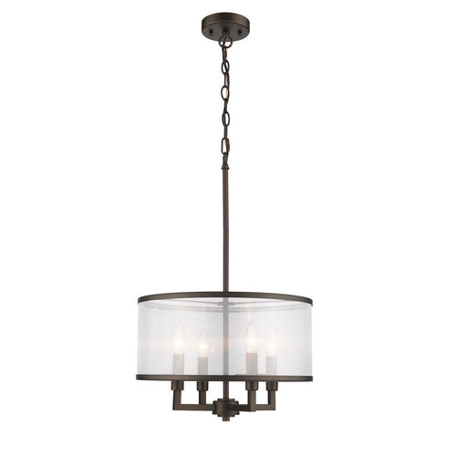 Lighting VALENTINA Transitional 4 Light Rubbed Bronze Ceiling Pendant 16" Wide