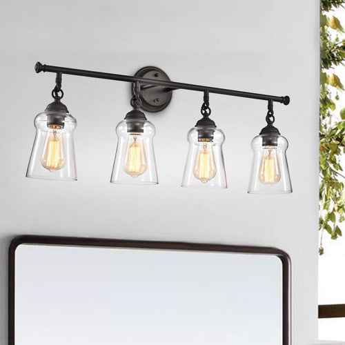 Lighting CHERYL Contemporary 4 Light Rubbed Bronze Bath Vanity Fixture 30" Width