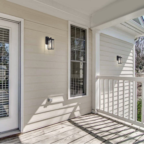 Chloe Lighting Quill Transitional 1 Light Textured Black Outdoor Wall Sconce 11" Height