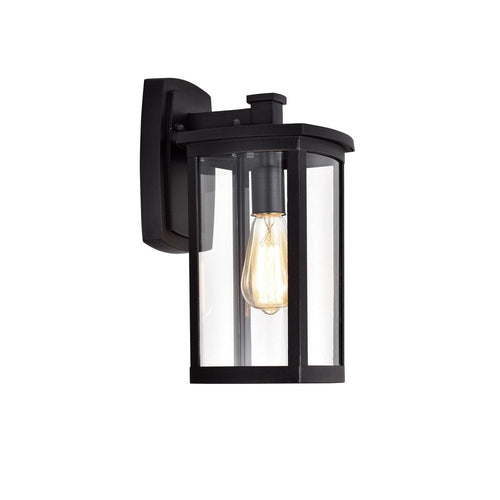 Chloe Lighting Quill Transitional 1 Light Textured Black Outdoor Wall Sconce 14" Height