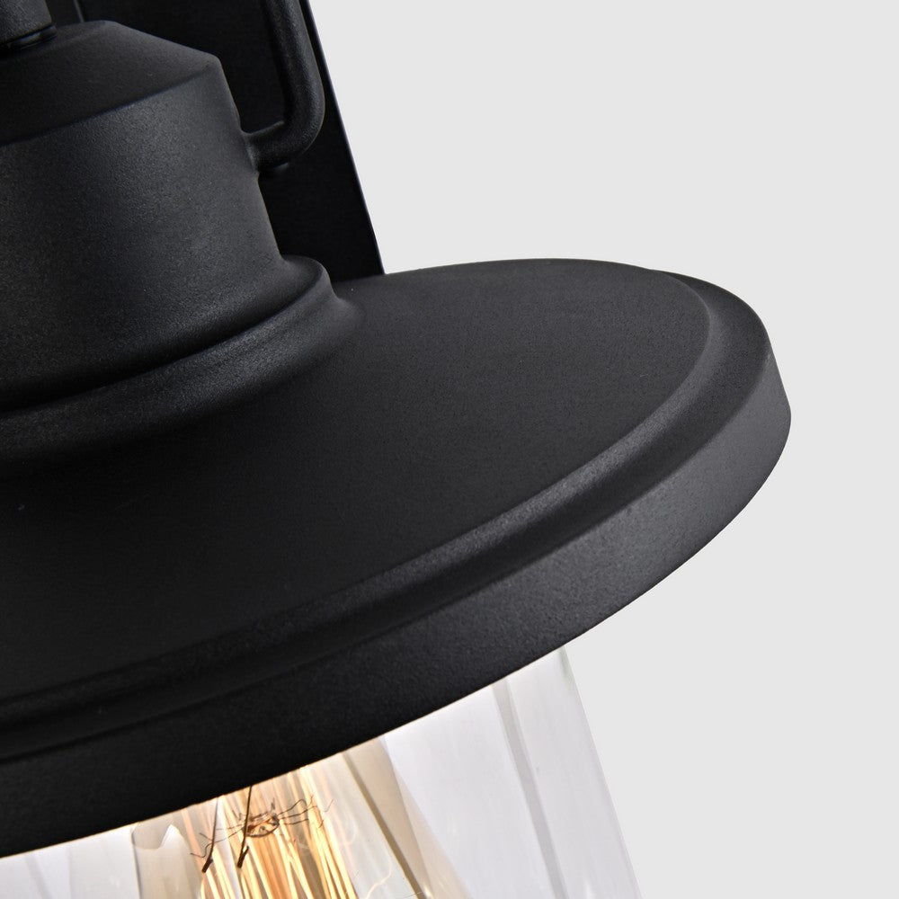 Lighting CHRISTOPHER Transitional 1 Light Textured Black Outdoor Wall Sconce 12’’ Height CHL-CH2S213BK12-OD1