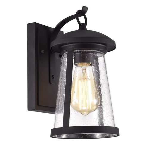 CHLOE Lighting FREYA Transitional 1 Light Textured Black Outdoor Wall Sconce 11" Height