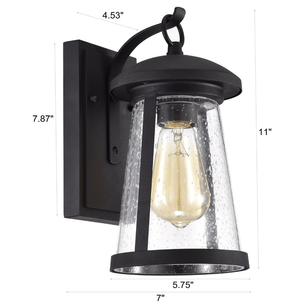 CHLOE Lighting FREYA Transitional 1 Light Textured Black Outdoor Wall Sconce 11’’ Height CHL-CH2S215BK11-OD1
