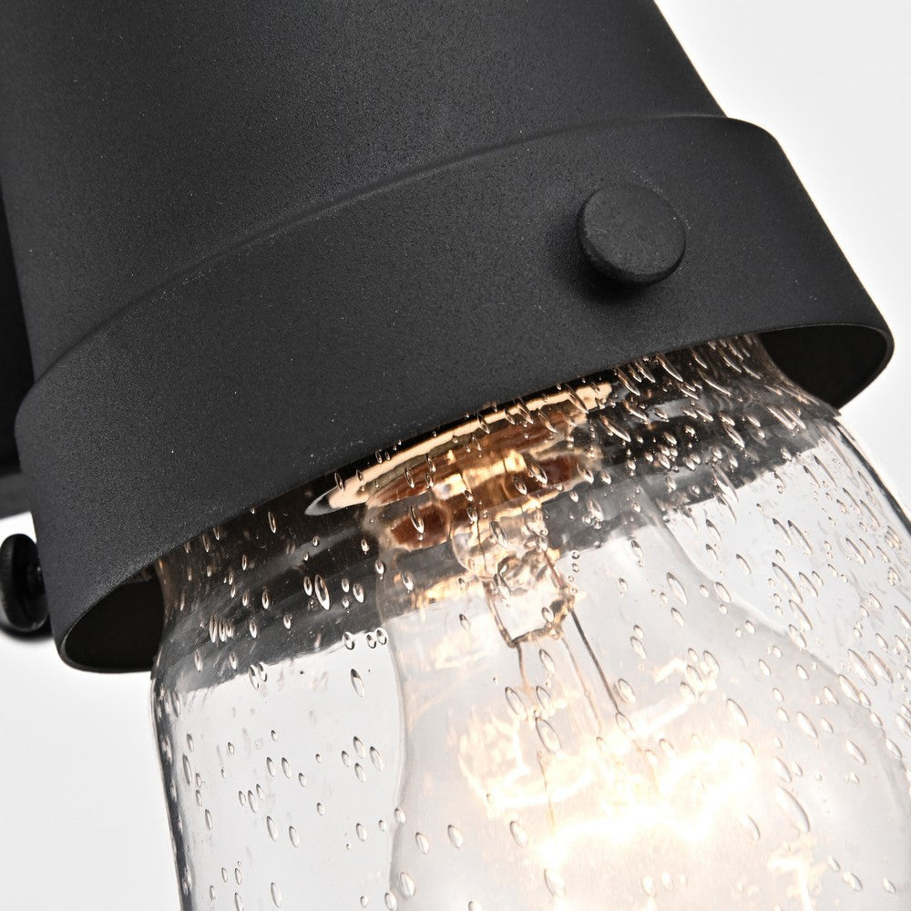 Lighting JEFFREE Transitional 1 Light Textured Black Outdoor Wall Sconce 13’’ Height CHL-CH2S297BK13-OD1