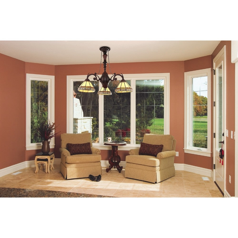 CHLOE Lighting BELLE Mission Tiffany-style Blackish Bronze 3 Light Mini Chandelier 21’’ Wide CHL-CH31315MI21-DC3
