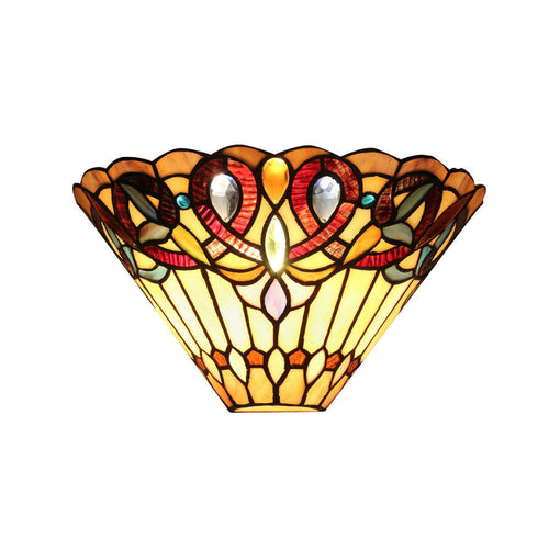 Victorian Style Wall sconce with Gem Design Cabochons , Black