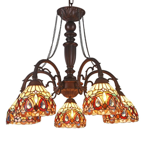 CHLOE Lighting SERENITY Tiffany-style 5 Light Victorian Large Chandelier 27" Wide