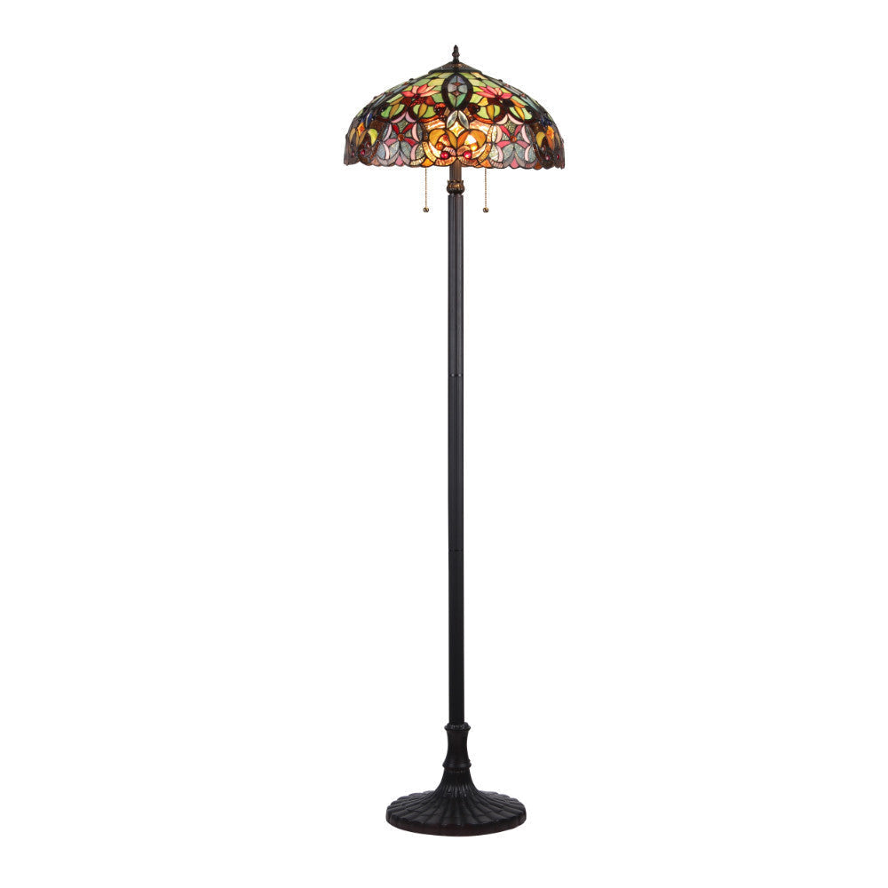 CHLOE Lighting LIBBY Tiffany-style 2 Light Victorian Floor Lamp 18" Shade