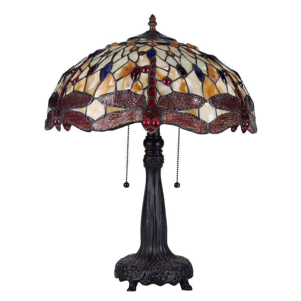 Lighting EMPRESS Tiffany-style Dragonfly 2 Light Table Lamp 18’’ Shade CHL-CH33471AD18-TL2