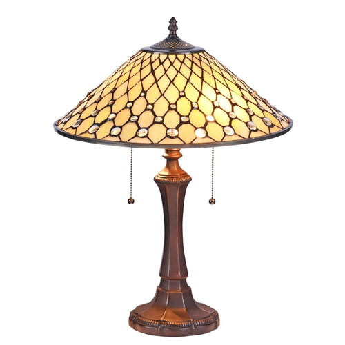 CHLOE Lighting FANNY Tiffany-style Victorian 2 Light Table Lamp 16" Wide