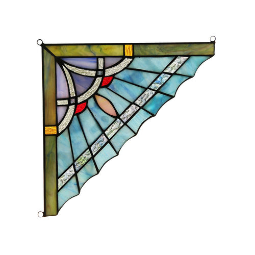 Lighting OBSIDIAN Mission Tiffany-glass Window Panel 10" Wide