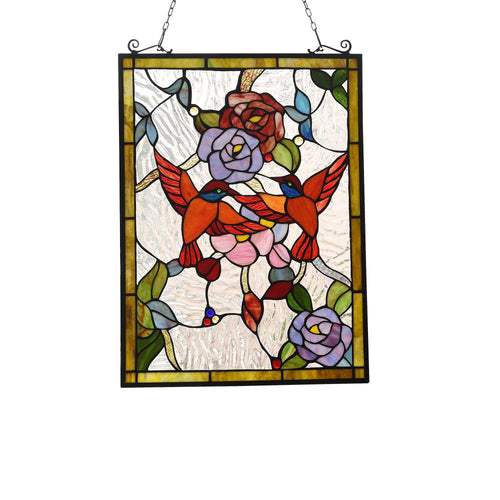 Lighting SERENADE Tiffany-style Animal Design Window Panel 18" x 25"