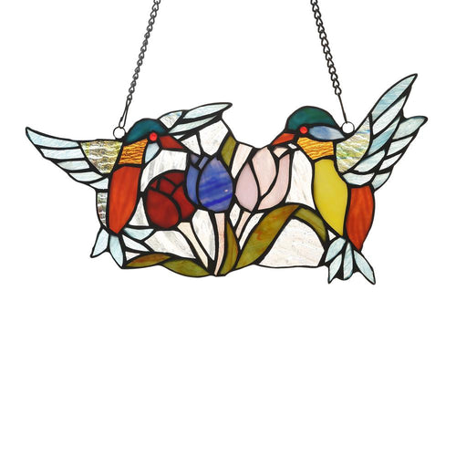 Lighting NECTAR Tiffany-style Animal Design Window Panel 16" x 9"