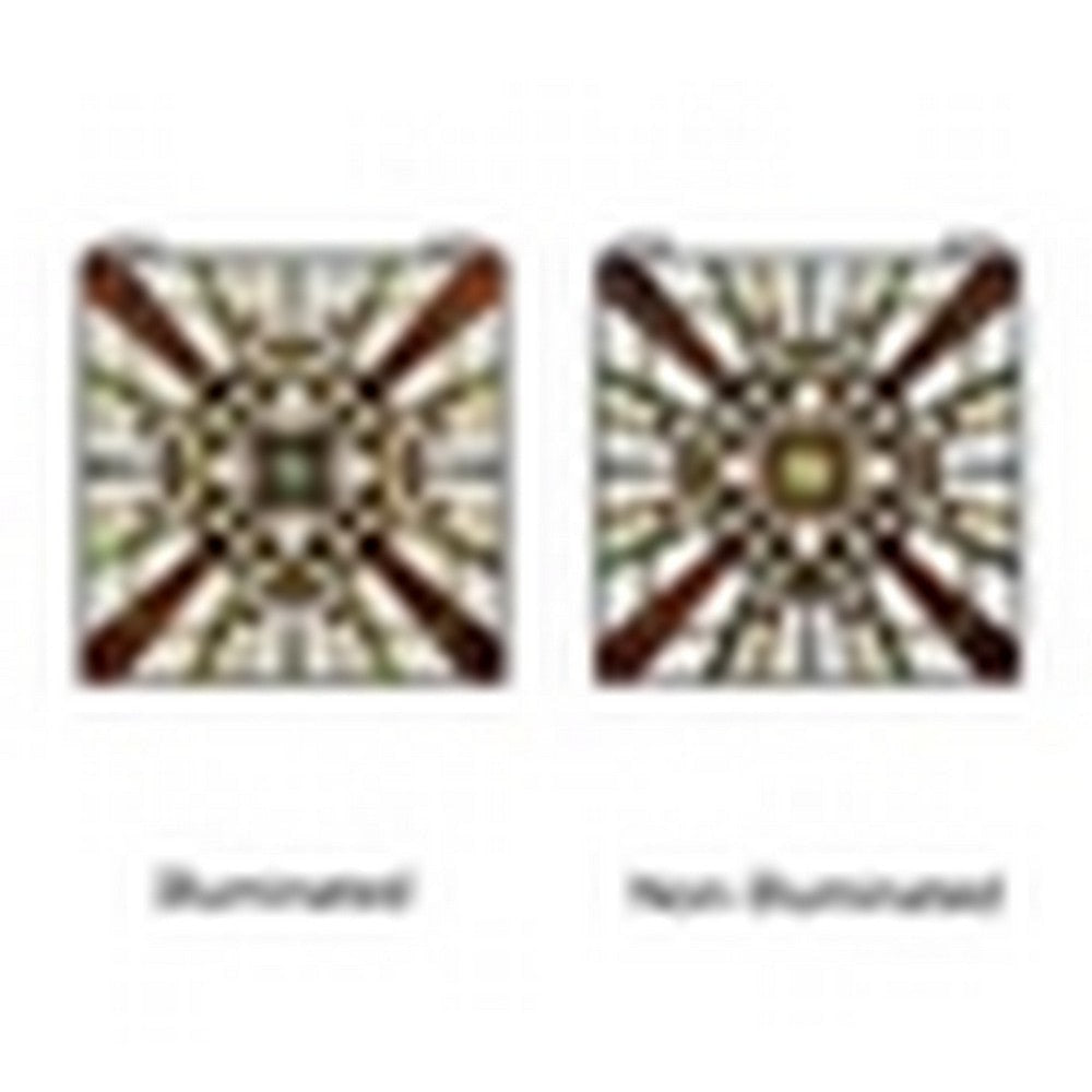 CHLOE Lighting FARLEY Mission Tiffany-Style Black Finish Window Panel 25’’ Wide CHL-CH3P290MS25-GPN