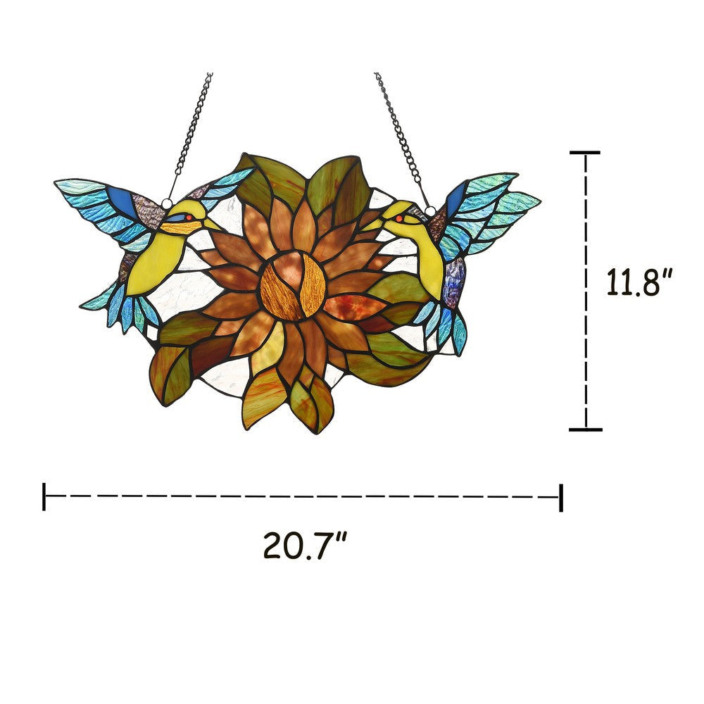 Lighting SOAR Tiffany-style Animal Design Window Panel 21’’ x 12’’ CHL-CH3P975BA21-GPN