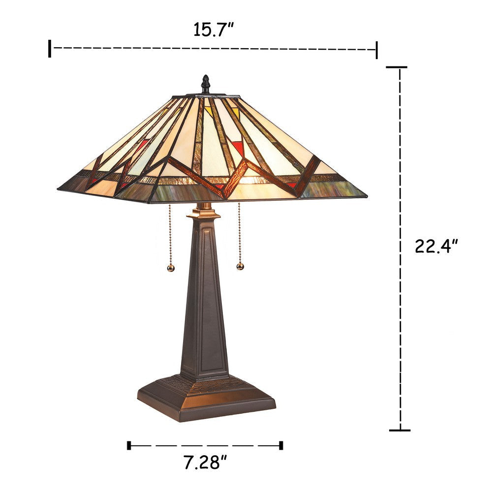 Lighting MANTON Mission 2 Light Blackish Bronze Table Lamp 16’’ Wide CHL-CH3T168BM16-TL2