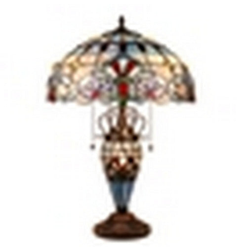 CHLOE Lighting GRENVILLE Victorian-Style Dark Bronze 3 Light Double Lit Table Lamp 16" Wide